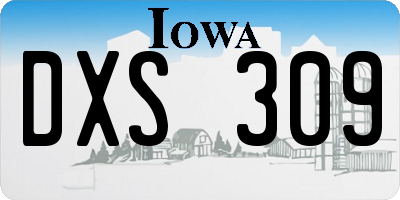 IA license plate DXS309