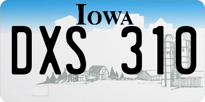 IA license plate DXS310