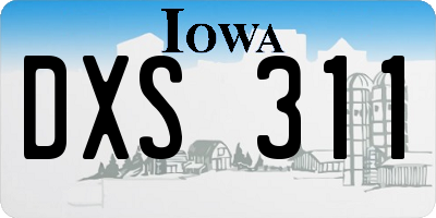 IA license plate DXS311