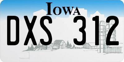 IA license plate DXS312