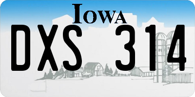 IA license plate DXS314