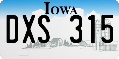 IA license plate DXS315
