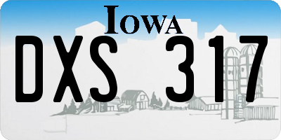 IA license plate DXS317