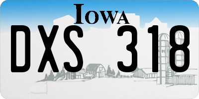 IA license plate DXS318