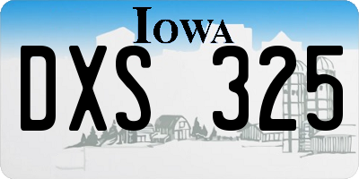 IA license plate DXS325