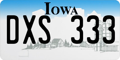 IA license plate DXS333