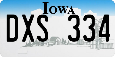 IA license plate DXS334