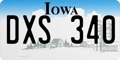 IA license plate DXS340