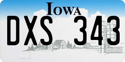 IA license plate DXS343