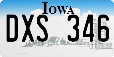 IA license plate DXS346