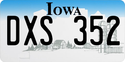 IA license plate DXS352