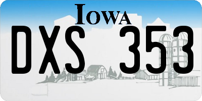 IA license plate DXS353