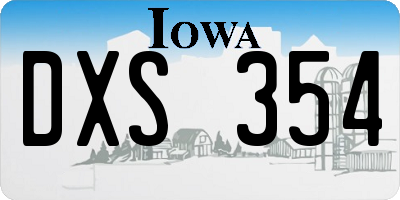 IA license plate DXS354