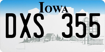 IA license plate DXS355