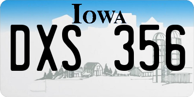 IA license plate DXS356