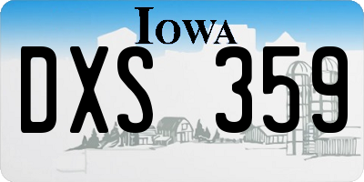 IA license plate DXS359