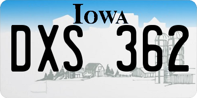 IA license plate DXS362