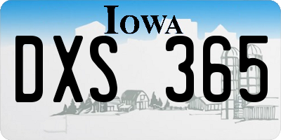 IA license plate DXS365