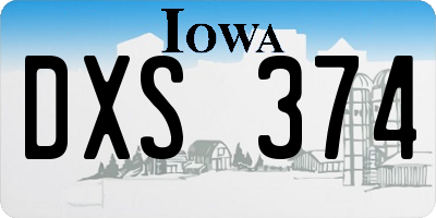 IA license plate DXS374