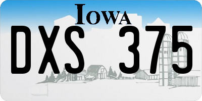 IA license plate DXS375