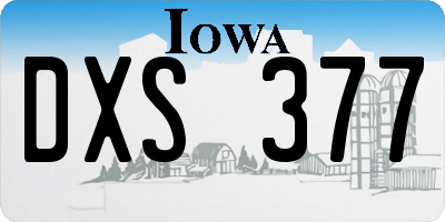 IA license plate DXS377