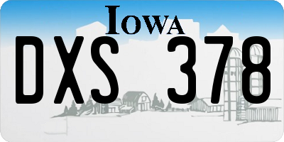 IA license plate DXS378