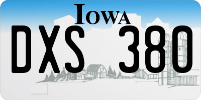 IA license plate DXS380