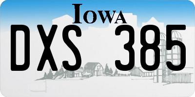 IA license plate DXS385