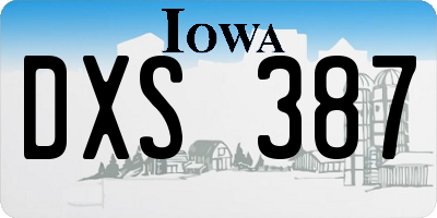IA license plate DXS387