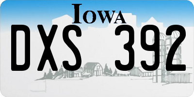 IA license plate DXS392