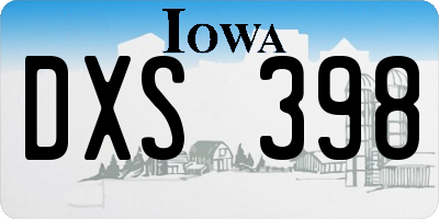 IA license plate DXS398