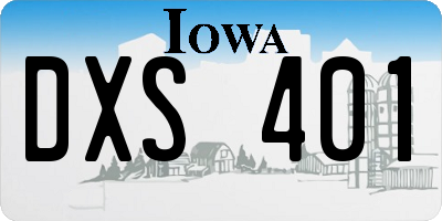 IA license plate DXS401