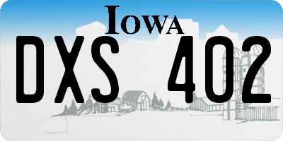 IA license plate DXS402