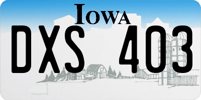 IA license plate DXS403