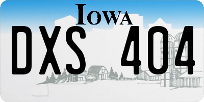 IA license plate DXS404