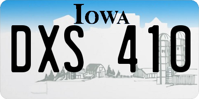 IA license plate DXS410