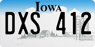 IA license plate DXS412