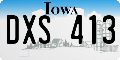 IA license plate DXS413