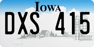 IA license plate DXS415