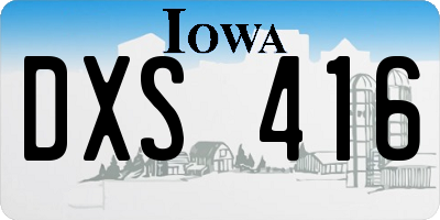 IA license plate DXS416