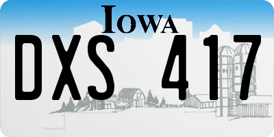 IA license plate DXS417