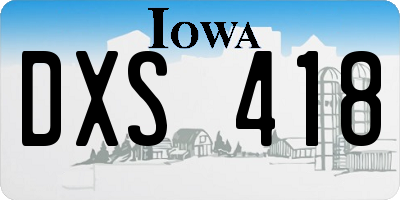 IA license plate DXS418