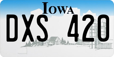 IA license plate DXS420