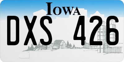 IA license plate DXS426