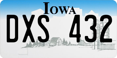 IA license plate DXS432