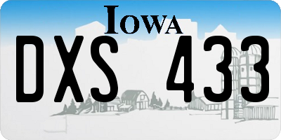 IA license plate DXS433