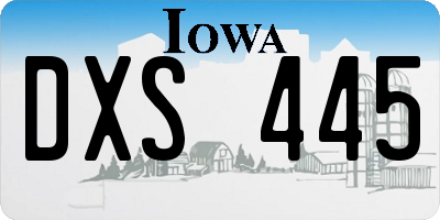 IA license plate DXS445