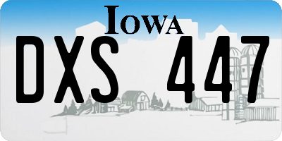 IA license plate DXS447