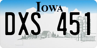 IA license plate DXS451