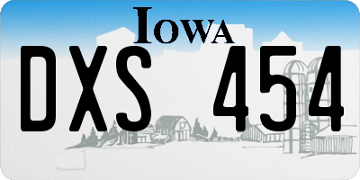 IA license plate DXS454